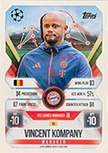 86 Vincent Kompany – Match Attax Extra 2025-2026 Topps