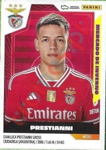 446 Gianluca Prestianni (Benfica) – Futebol 2023-2024 Panini