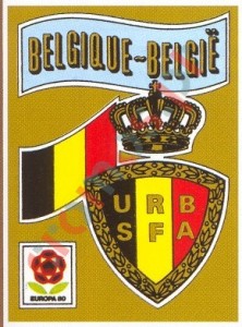 159 BELGIQUE Badge – UEFA Euro Italy 1980 Panini