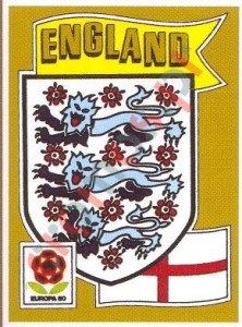 113 ENGLAND Badge – UEFA Euro Italy 1980 Panini