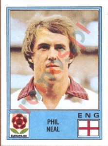 118 Phil Neal – UEFA Euro Italy 1980 Panini