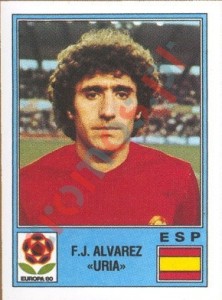 182 F.J. Alvarez "Uria" – UEFA Euro Italy 1980 Panini