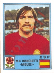 184 M.B. Bianquetti "Migueli" – UEFA Euro Italy 1980 Panini
