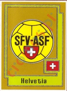 209 HELVETIA Badge – UEFA Euro Italy 1980 Panini