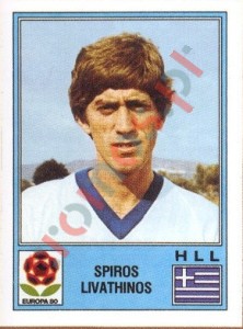 108 Spiros Livathinos – UEFA Euro Italy 1980 Panini