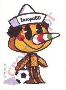 22 OFFICIAL MASCOT – UEFA Euro Italy 1980 Panini