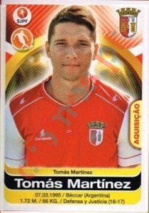 94 Tomas Martinez – Futebol 2016-2017 Panini