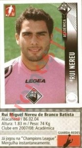 20 Rui Nereu – Futebol 2008-2009 Panini