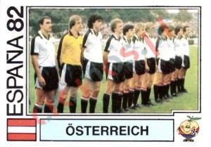 129 Osterreich (team) – FIFA World Cup Spain 1982 Panini