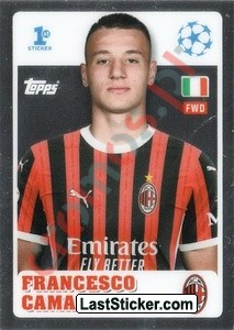 244c Francesco Camarda (AC Milan) – UEFA Champions League 2024-2025 Topps