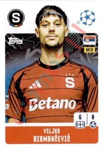 429 Veljko Birmančević – UEFA Champions League 2024-2025 Topps