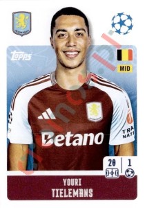 72 Youri Tielemans – UEFA Champions League 2024-2025 Topps