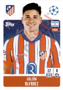 99 Julián Alvarez – UEFA Champions League 2024-2025 Topps