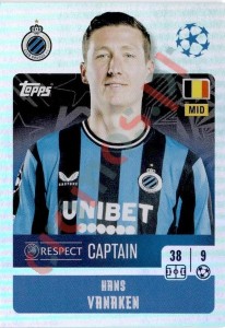 149 Hans Vanaken (Captain) – UEFA Champions League 2024-2025 Topps