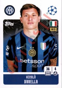 191 Nicolò Barella – UEFA Champions League 2024-2025 Topps