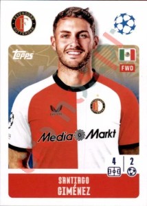 218 Santiago Giménez – UEFA Champions League 2024-2025 Topps