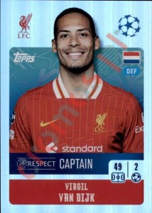 260 Virgil Van Dijk (Captain) – UEFA Champions League 2024-2025 Topps