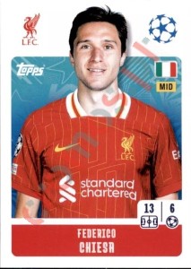 267 Federico Chiesa – UEFA Champions League 2024-2025 Topps