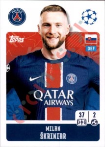 286 Milan Škriniar – UEFA Champions League 2024-2025 Topps