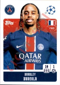 294 Bradley Barcola – UEFA Champions League 2024-2025 Topps