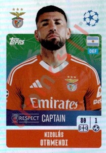 344 Nicolás Otamendi (Captain) – UEFA Champions League 2024-2025 Topps