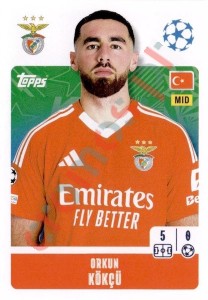 350 Orkun Kökçü – UEFA Champions League 2024-2025 Topps