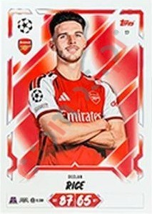 17 Declan Rice – Topps UEFA Champions League & Europa League 2026-2027. Match Attax