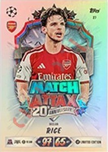 27 Declan Rice – Topps UEFA Champions League & Europa League 2026-2027. Match Attax