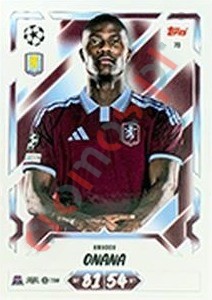 70 Amadou Onana – Topps UEFA Champions League & Europa League 2026-2027. Match Attax