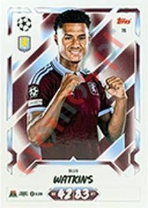 76 Ollie Watkins – Topps UEFA Champions League & Europa League 2026-2027. Match Attax
