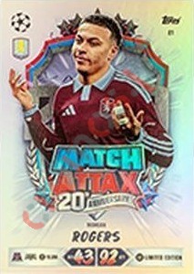 81 Morgan Rogers – Topps UEFA Champions League & Europa League 2026-2027. Match Attax