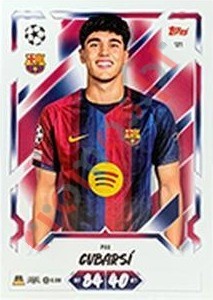 121 Pau Cubarsí – Topps UEFA Champions League & Europa League 2026-2027. Match Attax