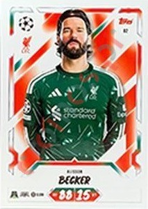 82 Alisson Becker – Topps UEFA Champions League & Europa League 2026-2027. Match Attax