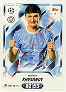 31 Abdukodir Khusanov – Topps UEFA Champions League & Europa League 2026-2027. Match Attax