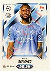37 Antoine Semenyo – Topps UEFA Champions League & Europa League 2026-2027. Match Attax