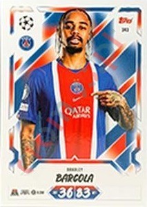 343 Bradley Barcola – Topps UEFA Champions League & Europa League 2026-2027. Match Attax