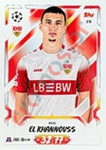 270 Bilal El Khannouss – Topps UEFA Champions League & Europa League 2026-2027. Match Attax