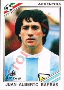 82 Juan Alberto Barbas – FIFA World Cup Mexico 1986 Panini
