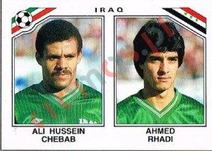107 Ali Hussein Chebab - Ahmed Rhadi – FIFA World Cup Mexico 1986 Panini