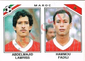 422 Abdelmajid Lamriss - Hammou Fadili – FIFA World Cup Mexico 1986 Panini