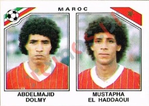 423 Adbdelmajid Dolmy - Mustapha el Haddaoui – FIFA World Cup Mexico 1986 Panini