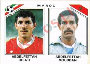 427 Abdelfettah Rhiati - Abdelfettah Mouddani – FIFA World Cup Mexico 1986 Panini